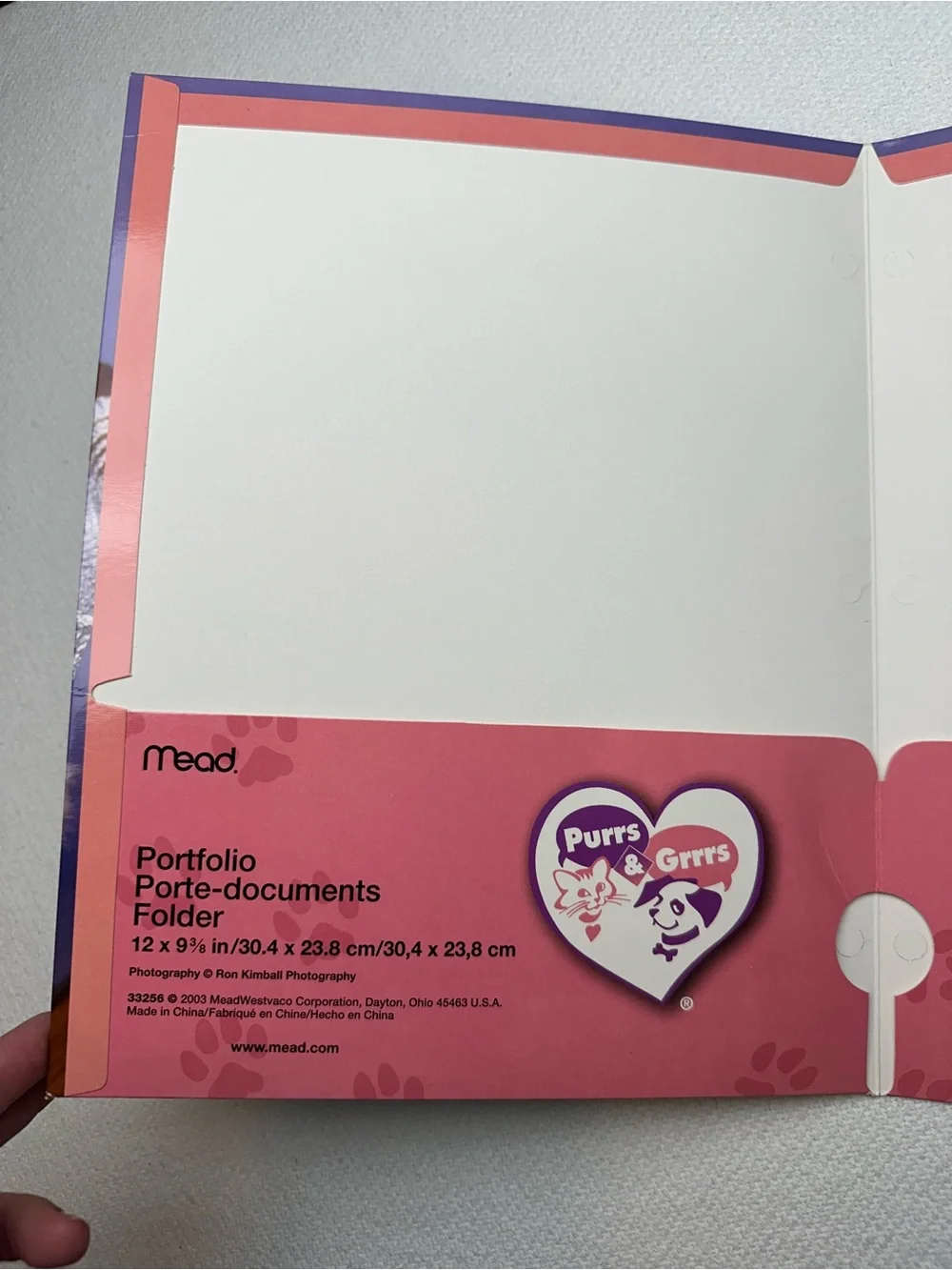 Mead 2003 Purrs & Grrrs cat Themed folder